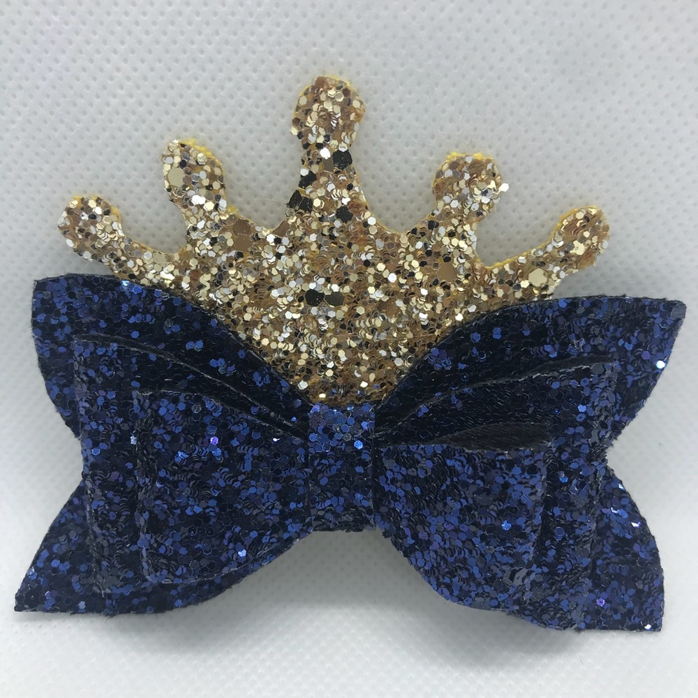 SAPPHIRE BLUE BIRTHSTONE MONTH CROWN PRINCESS BOW